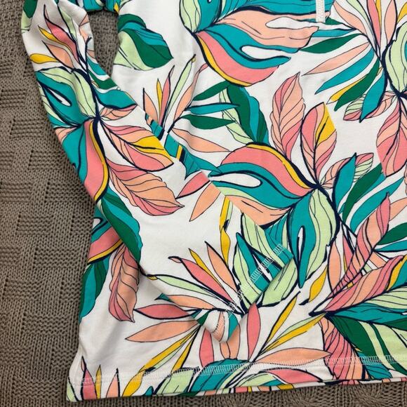 Talbots Women’s Cozy Crush Tropical Fronds 1/4 Zip Pullover small NEW WITH TAGS - Picture 4 of 13